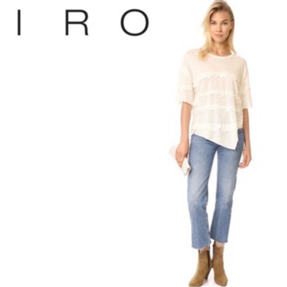 ❤️Iro Jeans Linen Distressed Birtie Short Sleeve Tee